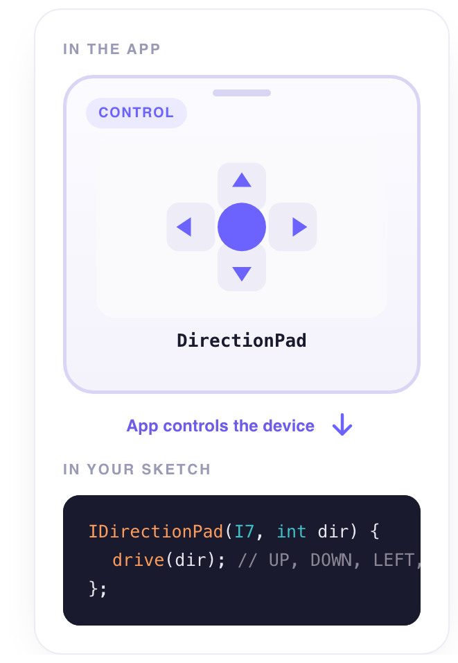 Direction Pad — in the app, and in your sketch