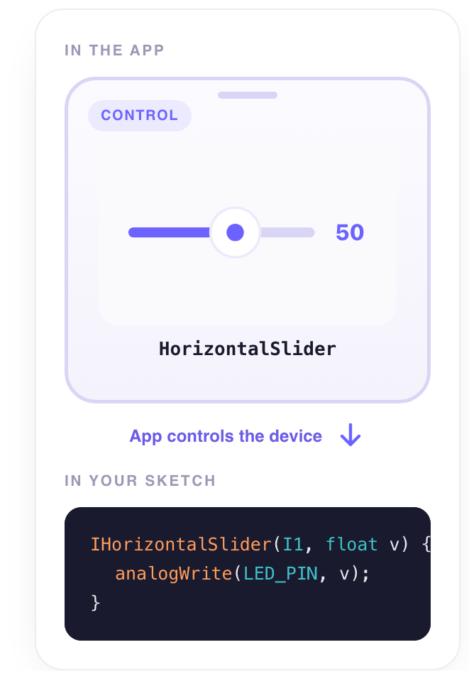 Horizontal Slider — in the app, and in your sketch
